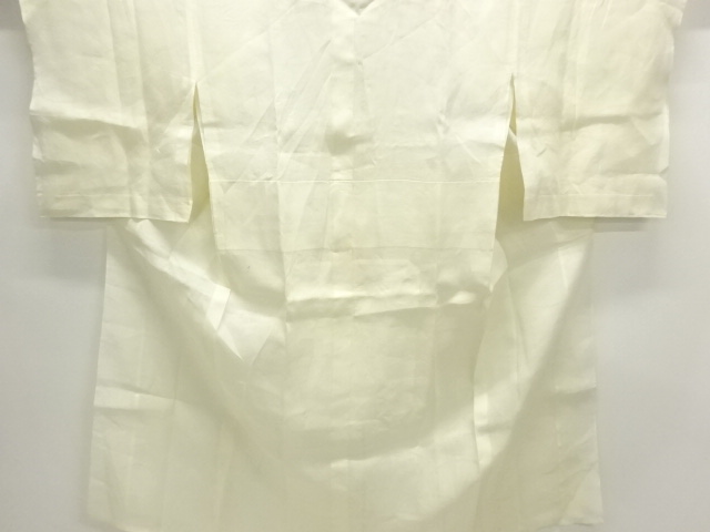 アンティーク　本麻透かし織　芝草に花模様長襦袢